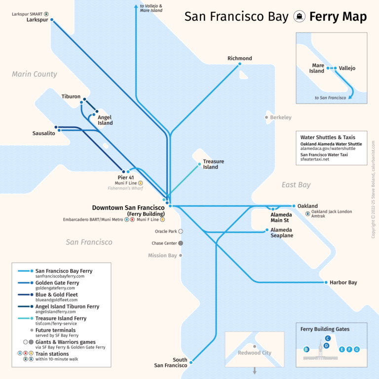 San Francisco Bay Ferries Transit Maps by CalUrbanist