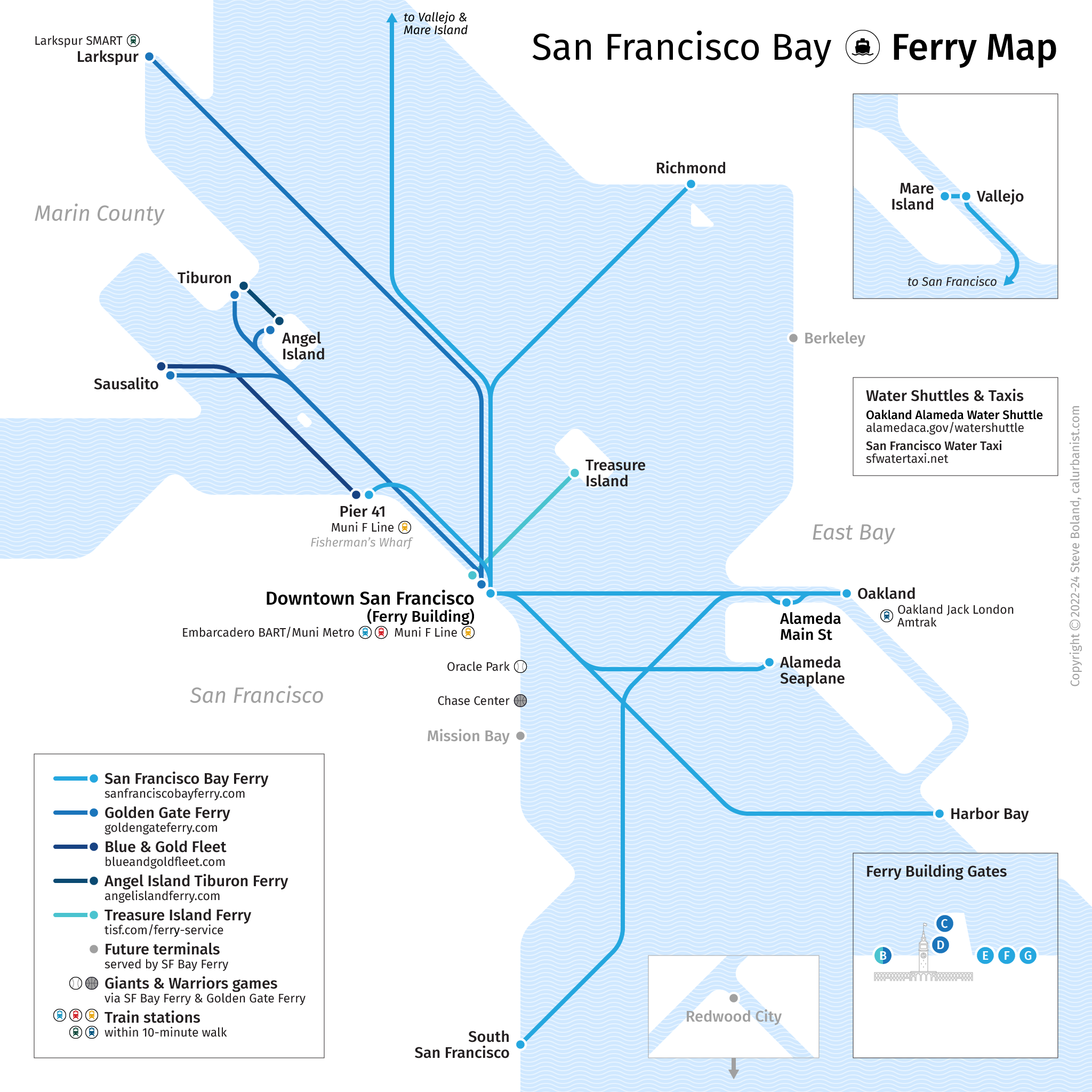 San Francisco Bay Ferry Map San Francisco Bay Ferries – Transit Maps By Calurbanist