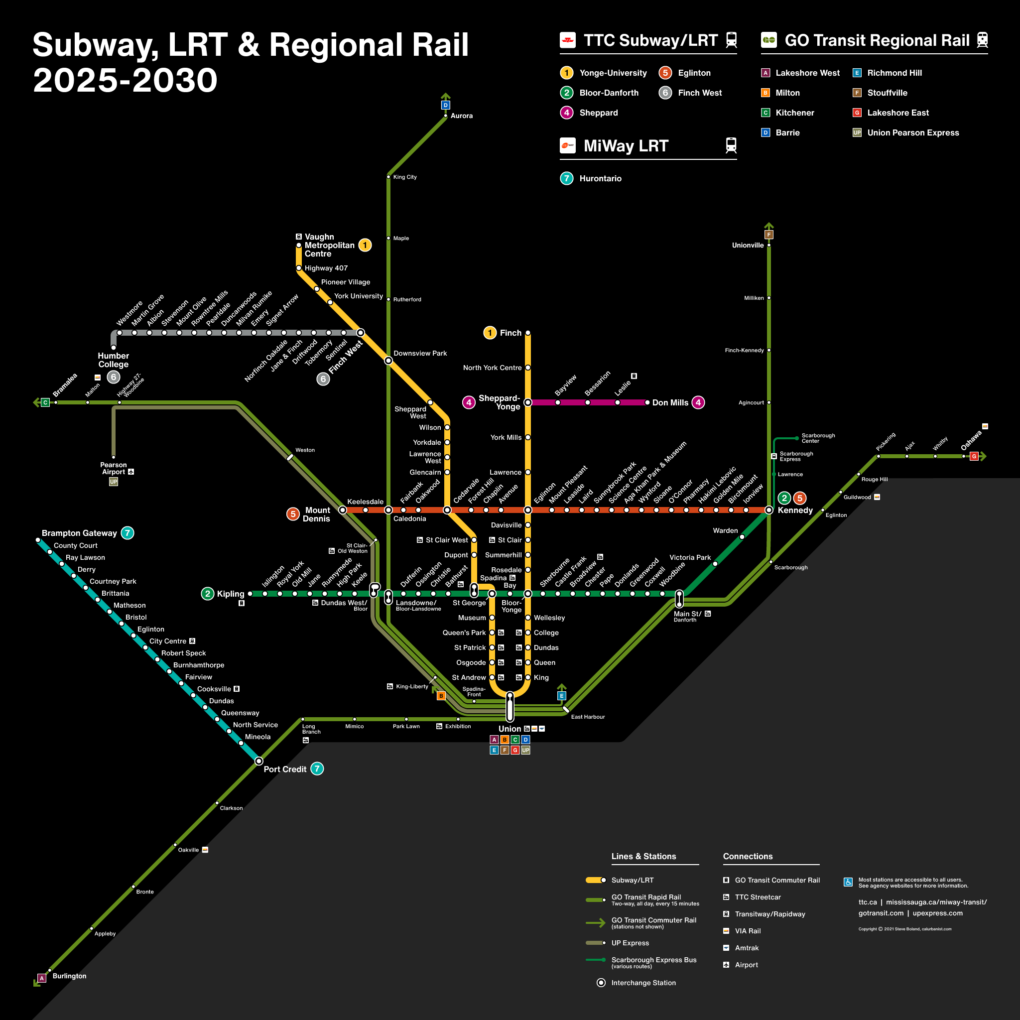 Toronto Rapid Transit Transit Maps by CalUrbanist